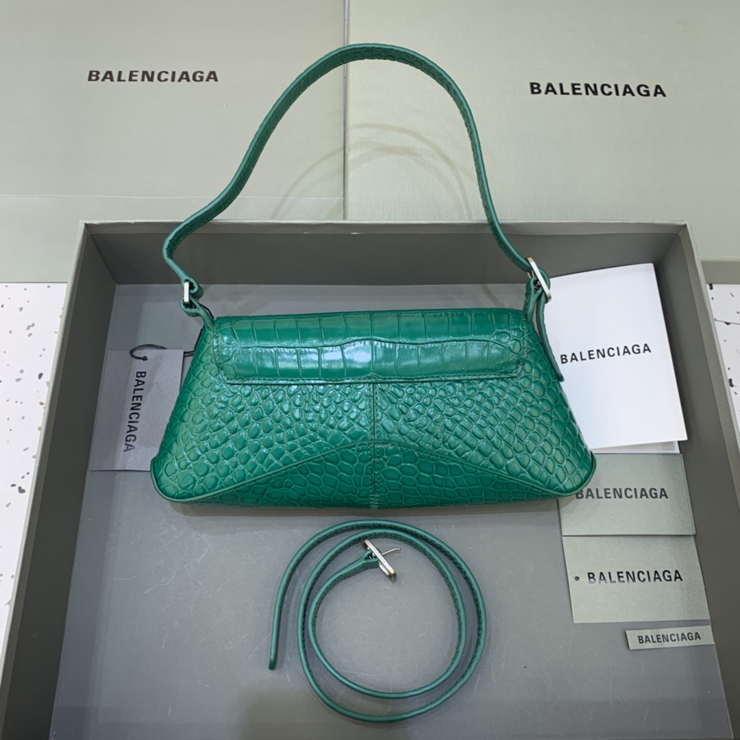 Balenciaga XX Small Flap Bag Crocodile Embossed Green